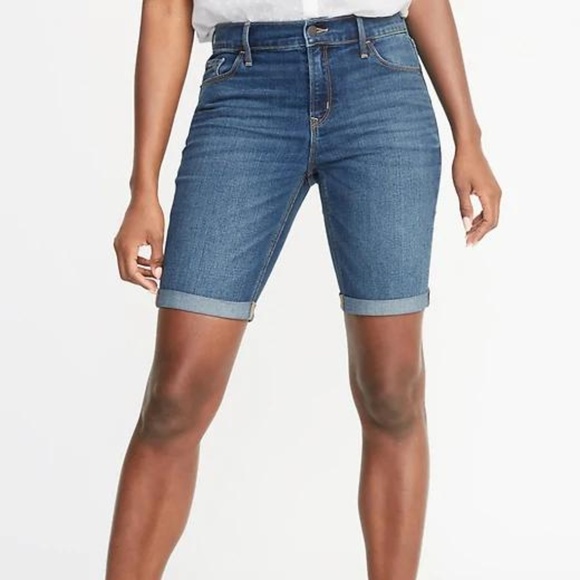 Old Navy Pants - Mid-Rise Slim Jean Bermuda Shorts for Women New